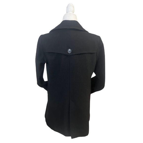New York & Company Wool Blend Black Button Front Pea Coat - Size 4 - Picture 3 of 14